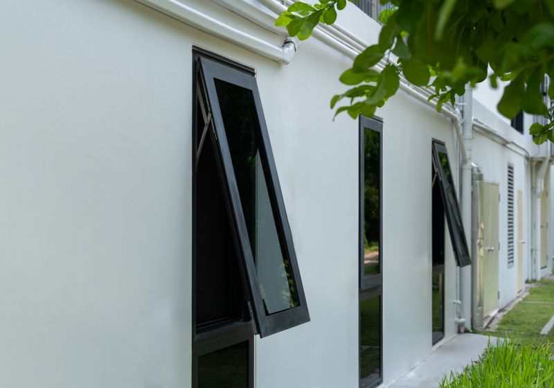 Modern casement windows on a house